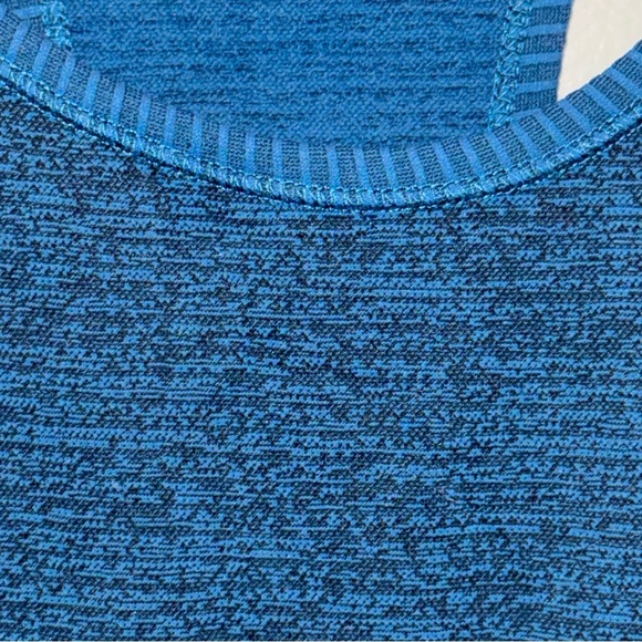 Athleta Heather Blue Speedlight Tank Top Racerback Ruched Tank Top Size Large - Picture 3 of 7